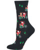 Cycling Santa - Black Socks for Women by Socksmith Cycling Santa - Black Socks for Women by Socksmith