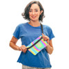 Reflective Rainbow Fanny Pack on Model