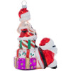 Santa's A Sub Glass Christmas Ornament 