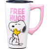 Snoopy Free Hugs Ceramic Travel Mug