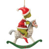 Grinch on Rocking Horse Ornament - Side View