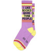 I Like Books More Than People Gym Crew Socks by Gumball Poodle