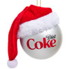 80MM Diet Coke Ball w/ Santa Hat Ornament