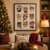 Living Room Decor - Festive Whiskers Framed Canvas Art 