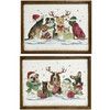 Festive Christmas Dogs Framed Canvas Art in Two Styles