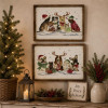 In Living Roome - Festive Christmas Dogs Framed Canvas Art in Two Styles