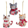 Candy Cane Cat Ornaments