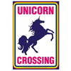 Unicorn Crossing Tin Sign