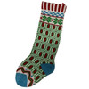 Retro Knit Stocking with Poinsettia Motif