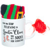 When You Stop Believing in Santa Claus... Mug & Sock Set Front View