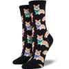 Corgi Socks for Women - Black