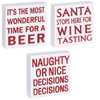 Naughty Beer Wine Tabletop Glitter Wood Signs