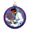 Jimi Hendrix Glass Disc Ornament Unpackaged View