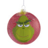 New Grinch Movie Define Naughty Glass Disc Ornament Front View