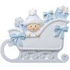 Baby Boy In Sleigh Personalized Ornament