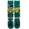 Power Rangers Green Ranger 360 Image Crew Socks Full Front View