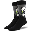 Peaceful Panda Men's Crew Socks by Socksmith - Grey