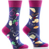 Wine and Cheese Perfect Pair Women's Crew Socks Right Side View