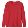 Men's Red Waffle Henley Pajama Shirt Front