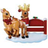 Reindeer at Park Personalized Ornament
