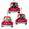 Lab Retriever in Red Truck Personalized Ornaments