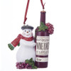 Snowman with Wine Bottle Personalized Ornament