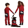 Moose on Buffalo Plaid - Kids Union Suits