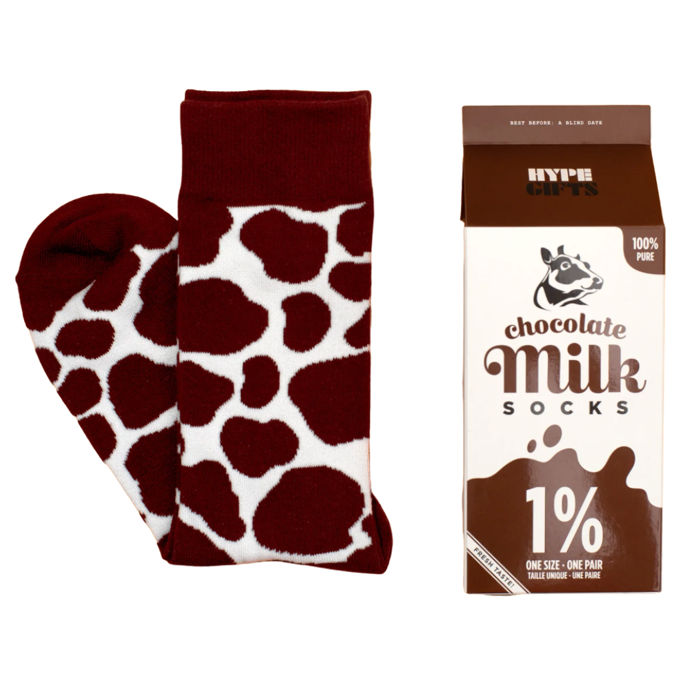 Chocolate Milk Socks in Carton Canada RetroFestive.ca