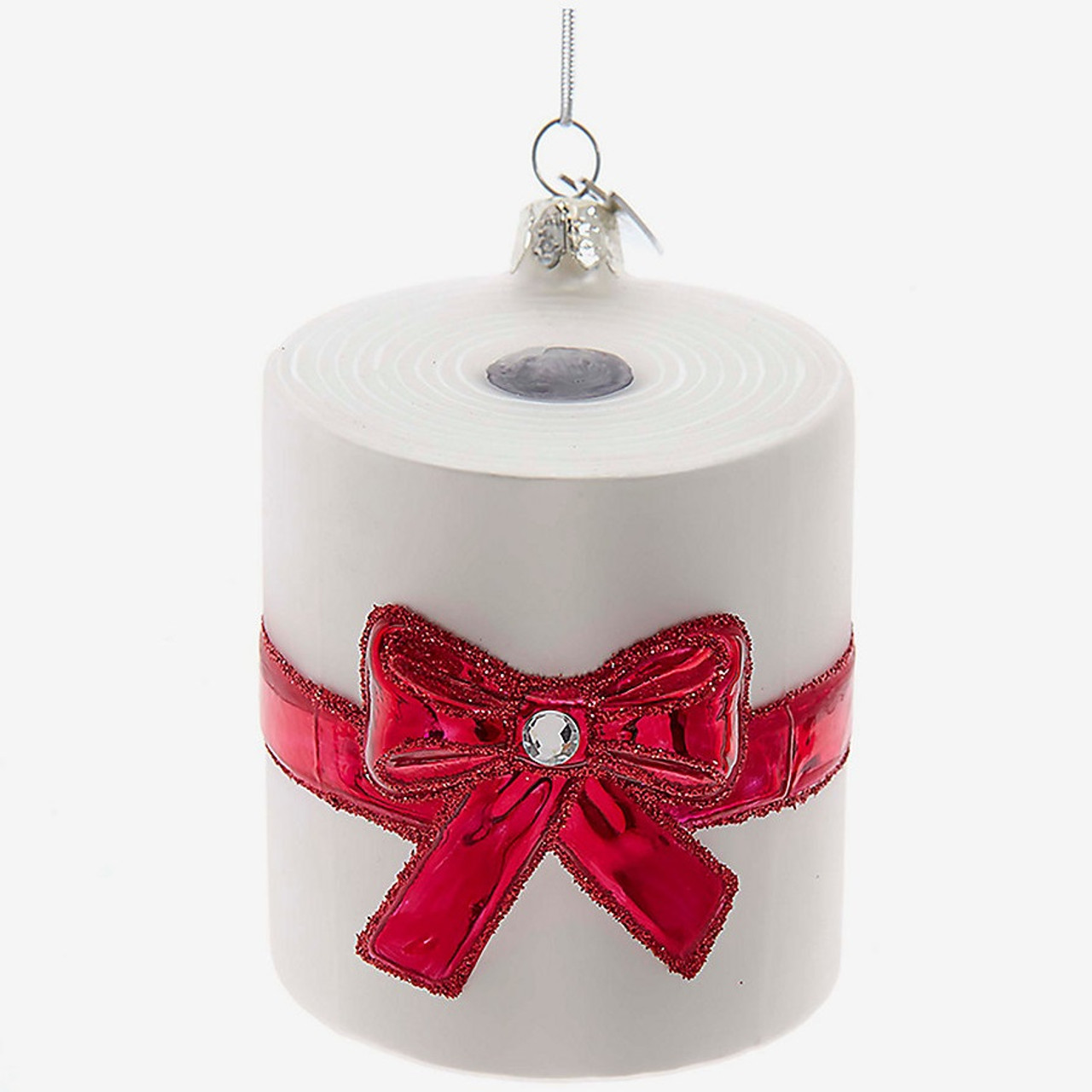 Toilet Paper Glass Ornament by Noble Gems RetroFestive.ca