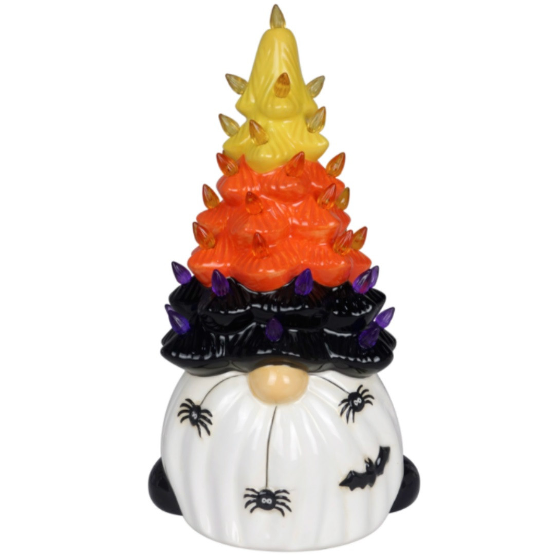 Light Up 12.75Inch Ceramic Gnome Halloween Tree RetroFestive.ca