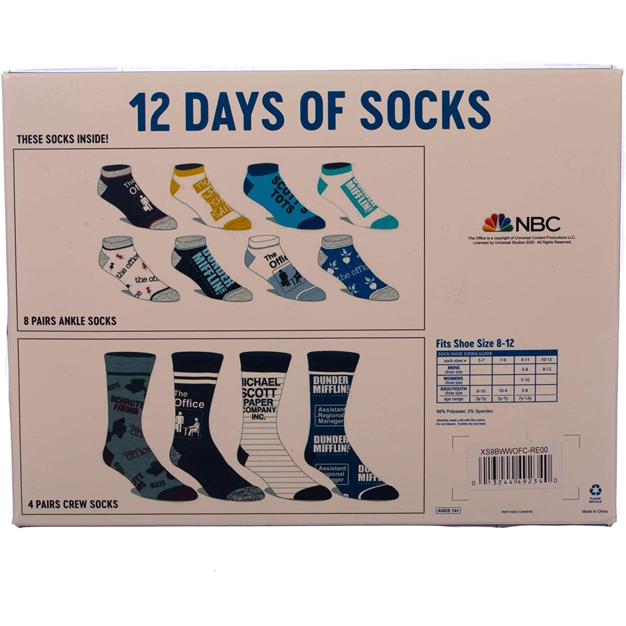 The Office 12 Days of Socks Countdown Advent Calendar Canada