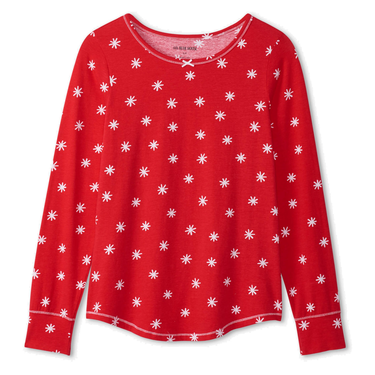 Women's Winter Snowflakes Stretch Jersey Pajama Top by Hatley 