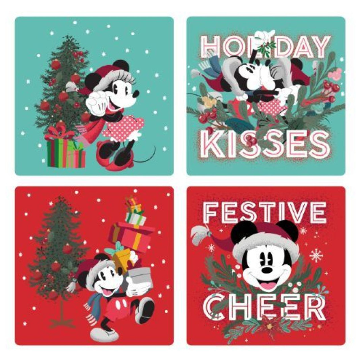 DISNEY BEST BRANDS MICKEY & MINNIE MOUSE CHRISTMAS GLASS CUTTING BOARD!  New!