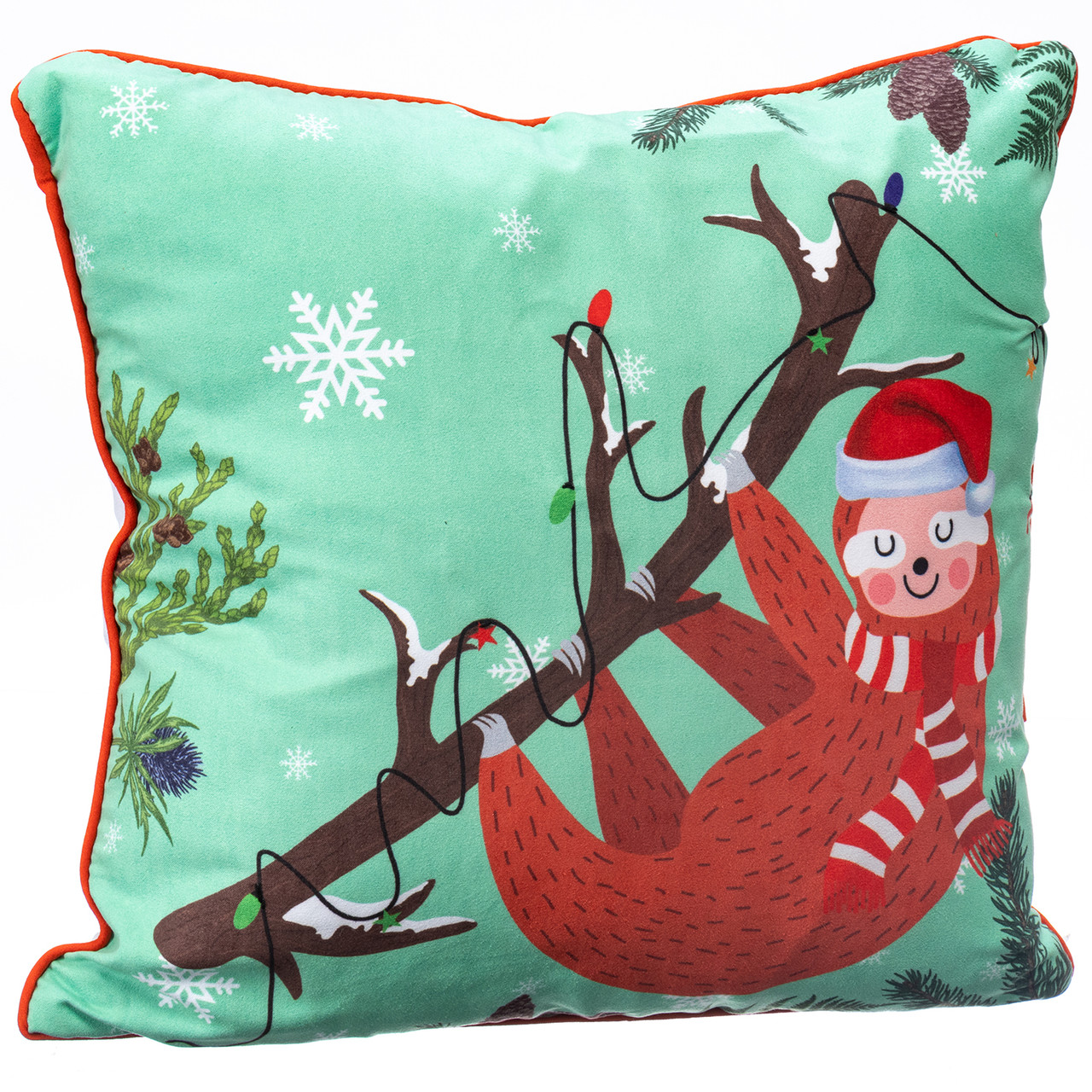 sloth christmas pillow