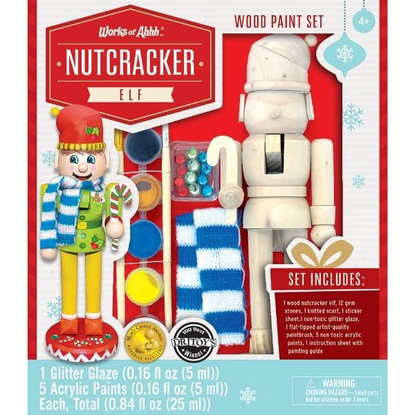 Elf Nutcracker Wood Craft and Paint Kit - RetroFestive.ca