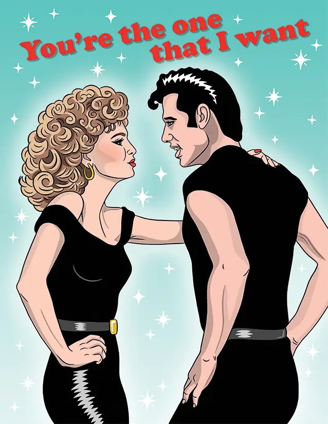You Re The One That I Want Grease Greeting Card Retrofestive Ca
