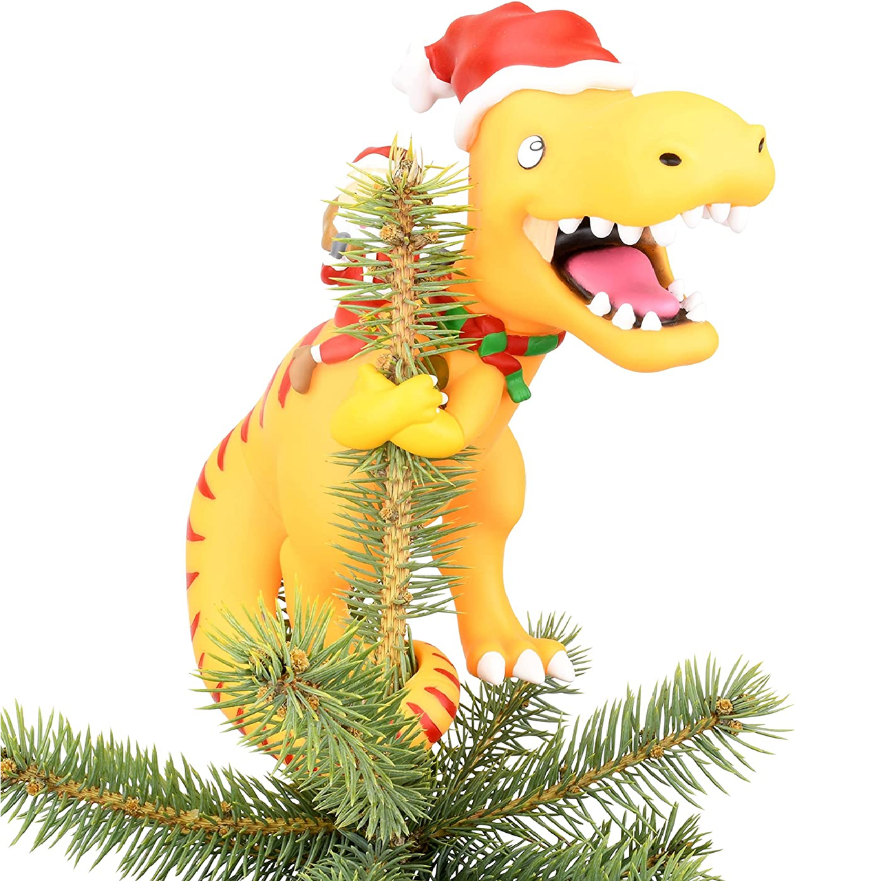 Santa Riding TRex 10Inch Tree Topper RetroFestive.ca
