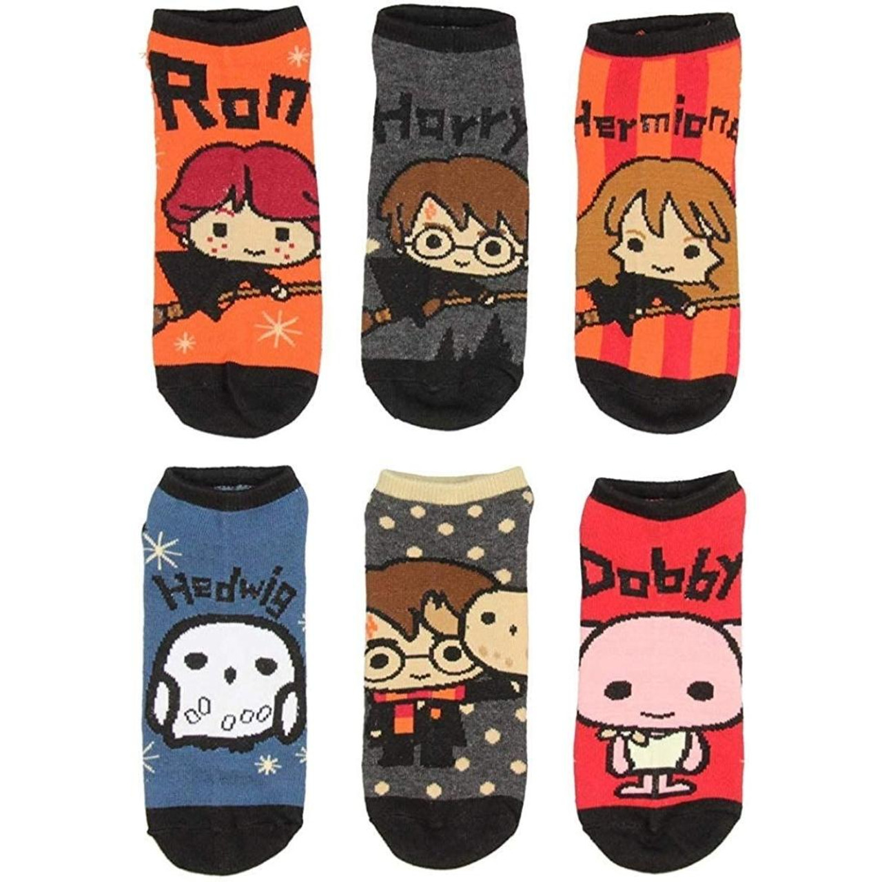 Harry Potter Chibi 6-Pair Pack of Juniors Ankle Socks by Bioworld