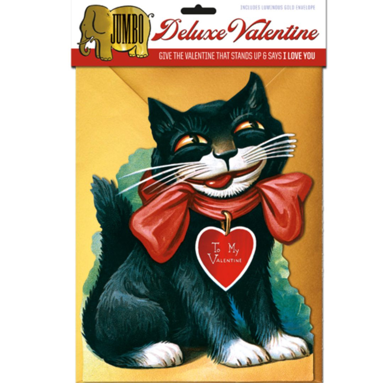 10-Inch Deluxe Vintage Valentine with Stand - Happy Cat 