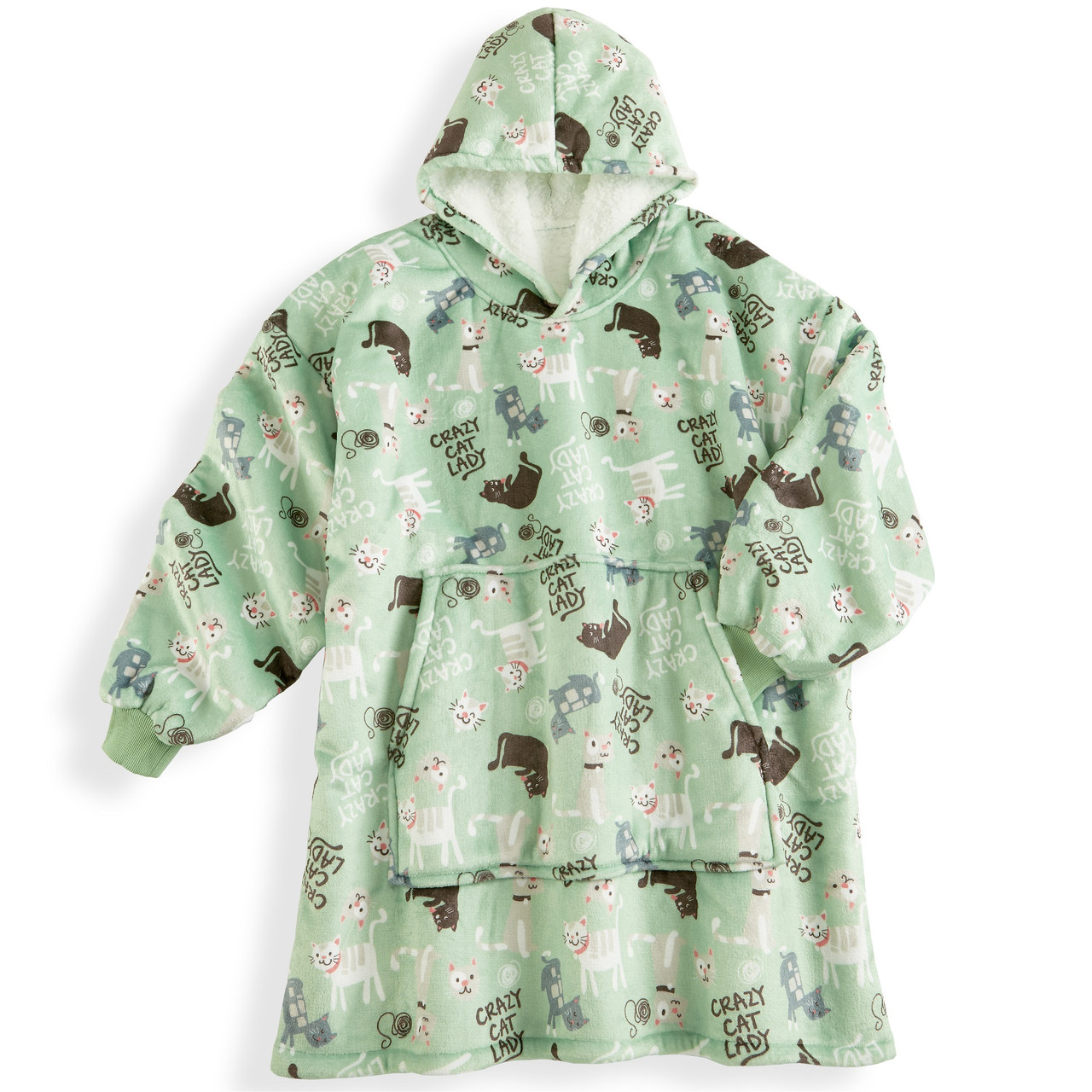 Crazy Cat Lady Blanket Hoodie RetroFestive.ca