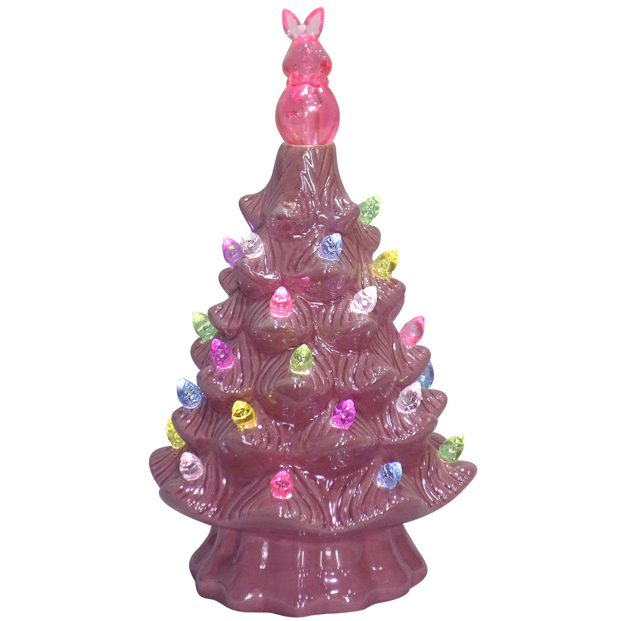 Small Ceramic Easter Tree with Plastic Bunny Topper RetroFestive.ca