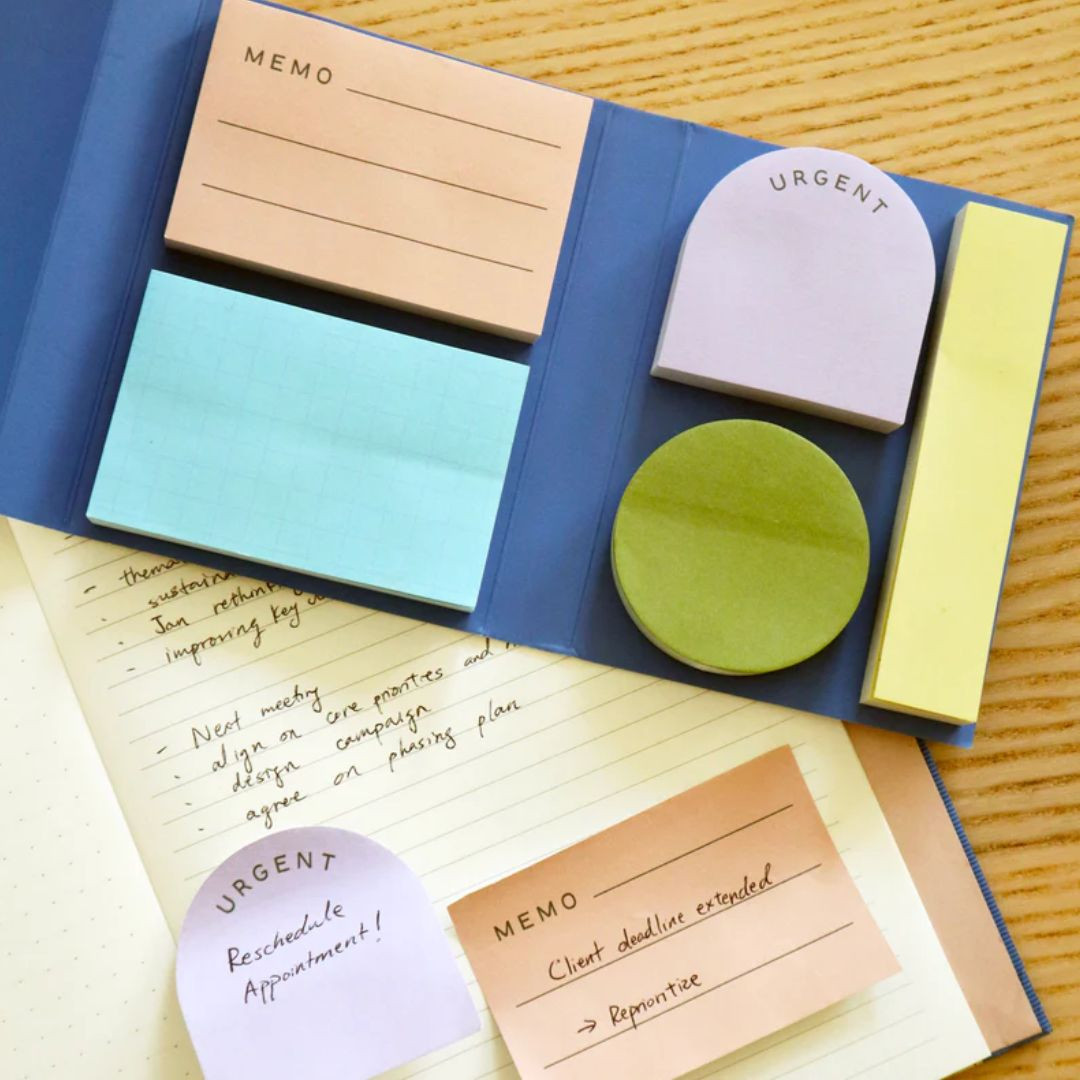 Set of 5 Retro-Design Sticky Notes - RetroFestive.ca