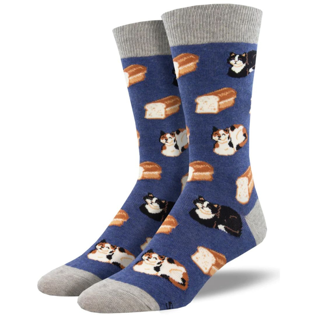 Cat Loaf Men's Crew Sock by Socksmith RetroFestive.ca