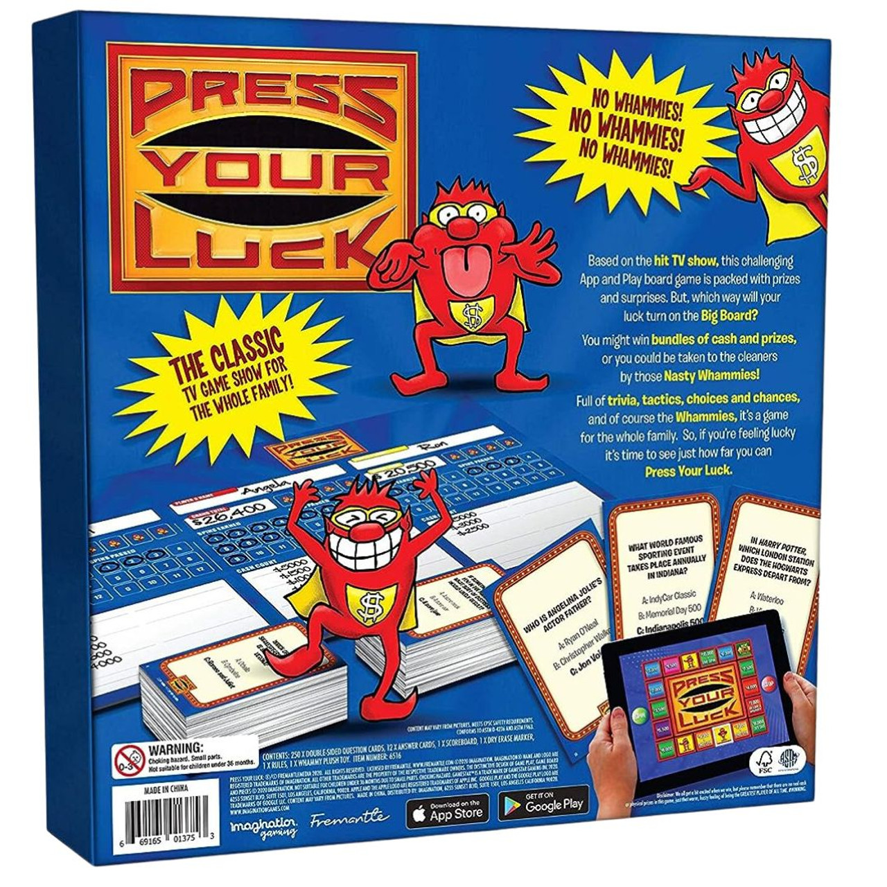 Play At Home Lucky Case Game Press Your Luck Board Game with Whammy Plush - RetroFestive.ca