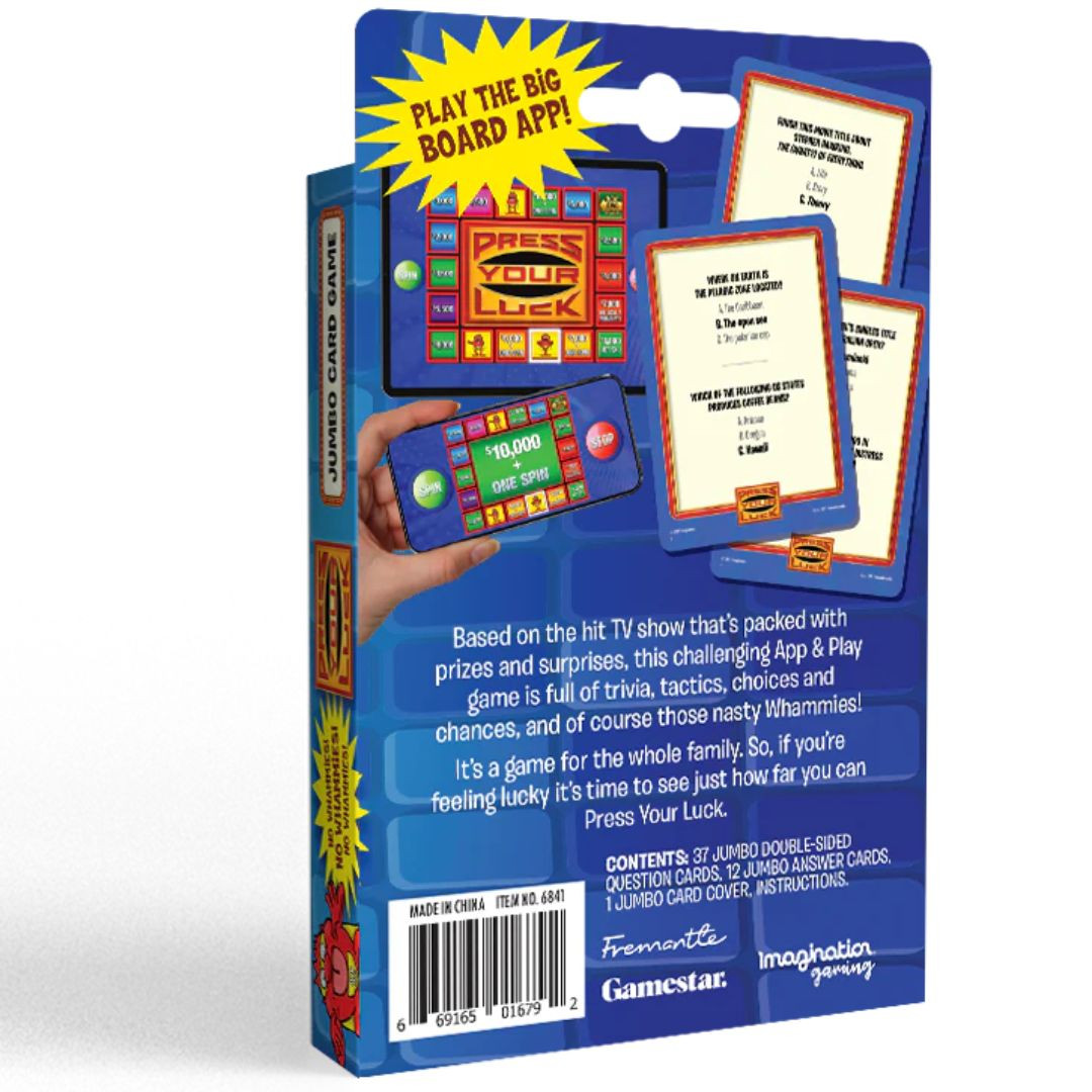 Press Your Luck Jumbo Card Game RetroFestive.ca