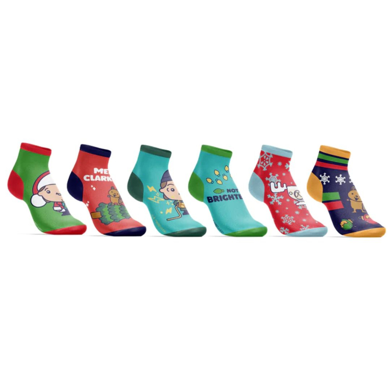 National Lampoon's Christmas Vacation Cartoon 6 Pack Womens Juniors Ankle  Socks : : Clothing, Shoes & Accessories