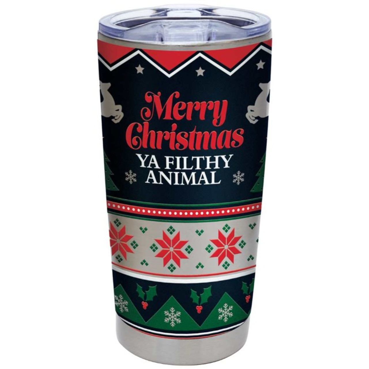 Merry Christmas Ya Filthy Animal Travel Coffee Mug – Turquoise and Tequila