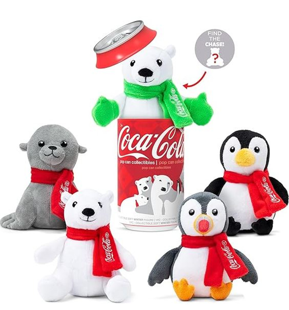 Coca-Cola Pop Cans Collectibles 5 Plush 