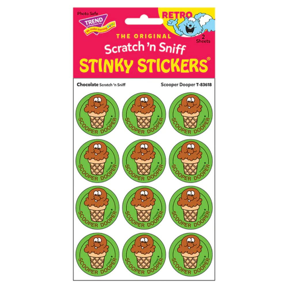 Scooper Dooper - Chocolate Scent Retro Scratch 'n Sniff Stinky Stickers ...