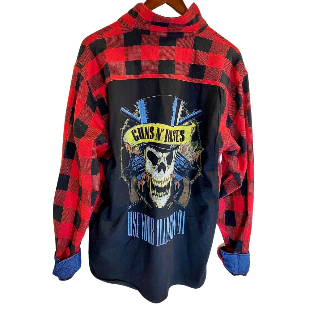 Guns N' Roses '91 Use Your Illusion Vintage Rocker Flannel Shirt